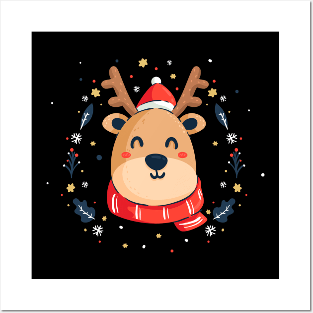 Ugly Reindeer Christmas Sweatshirt Wall Art by KsuAnn